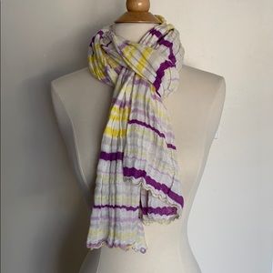 EUC Old Navy striped scarf in purple & yellow